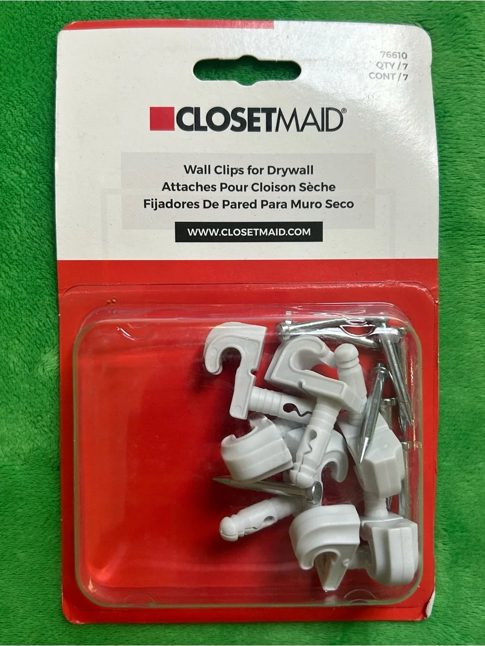 Closet Wall Clips for Drywall - 4 Packs